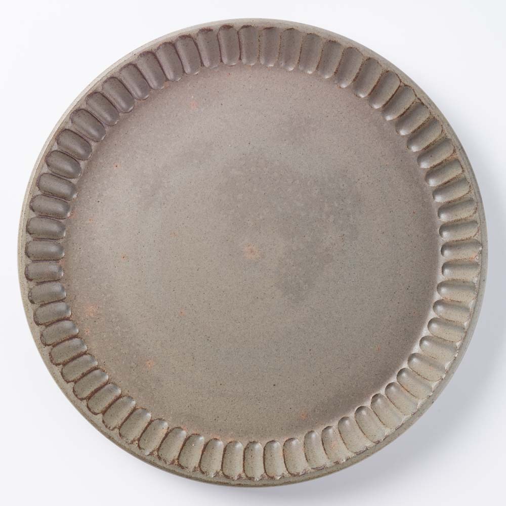 美濃焼 正陶苑 リムプレート（皿）大 マットグレー ¥3,630 大人の焼き物