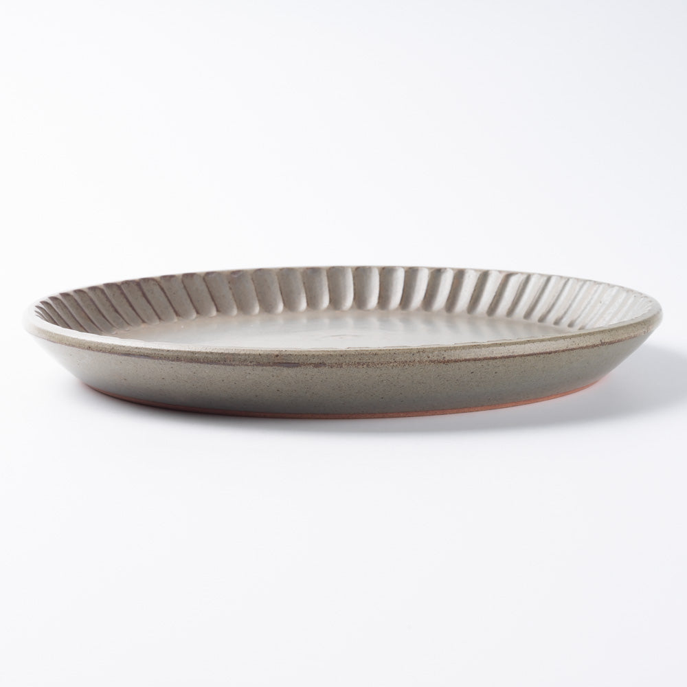 美濃焼 正陶苑 リムプレート（皿）大 マットグレー ¥3,630 大人の焼き物