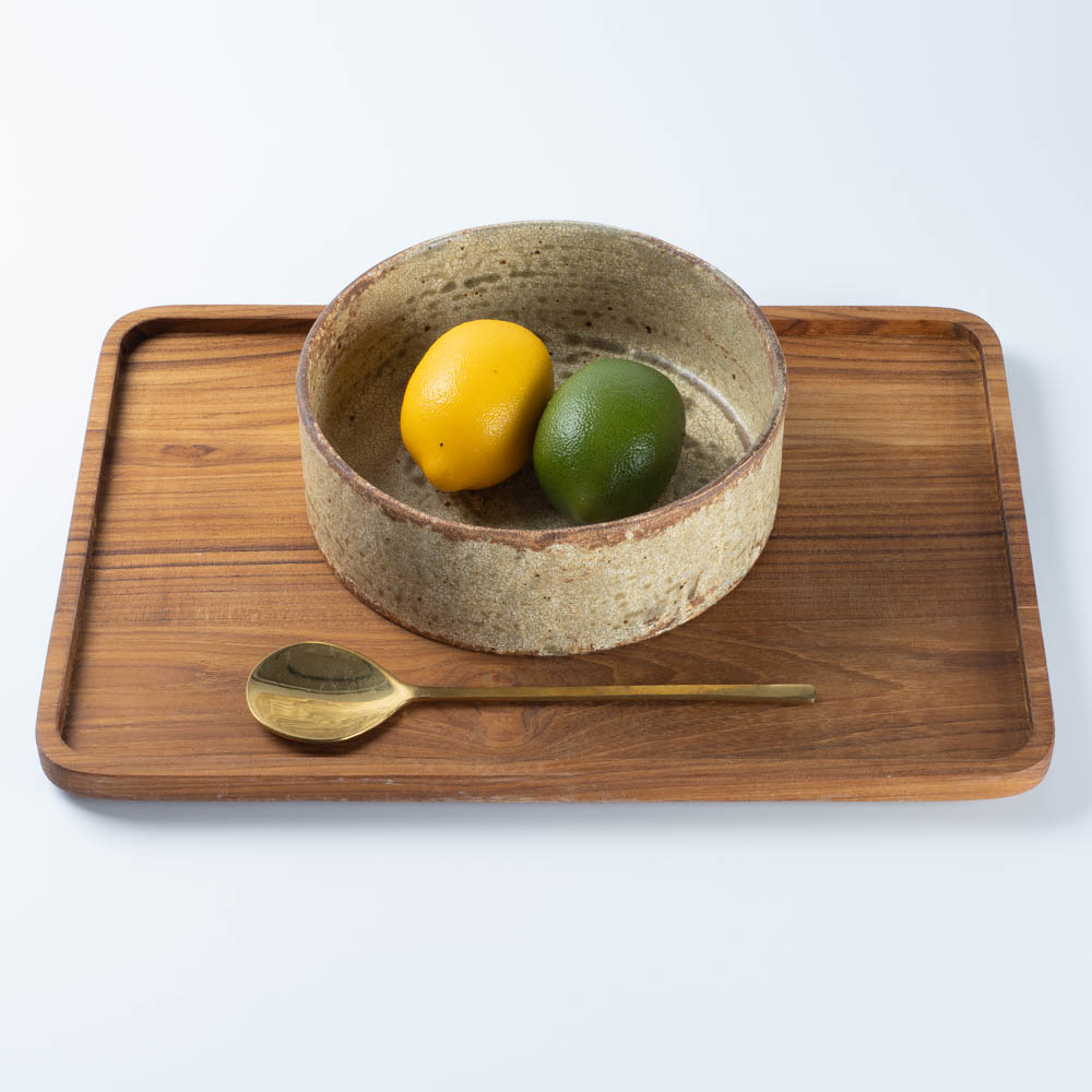 作家 馬渡新平 ヒビ粉引き 平鉢6寸 ¥5,500 大人の焼き物