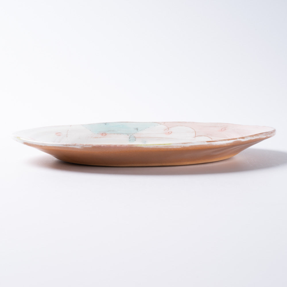 作家 森田みほ 楕円皿 ピンク ¥4,400 大人の焼き物