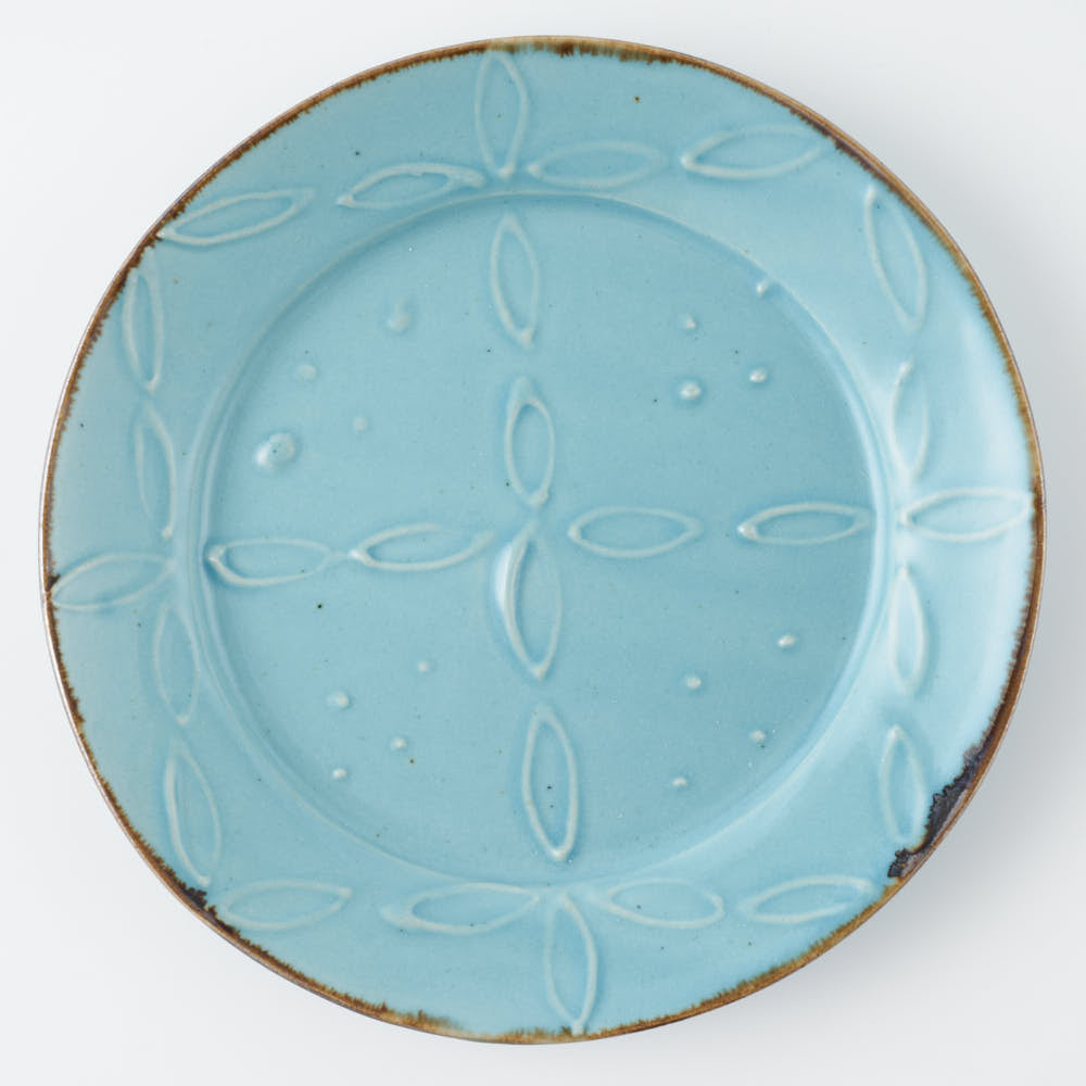 作家 久保雅裕 イッチン レトロ リム皿 S ライトブルー ¥2,640 大人の