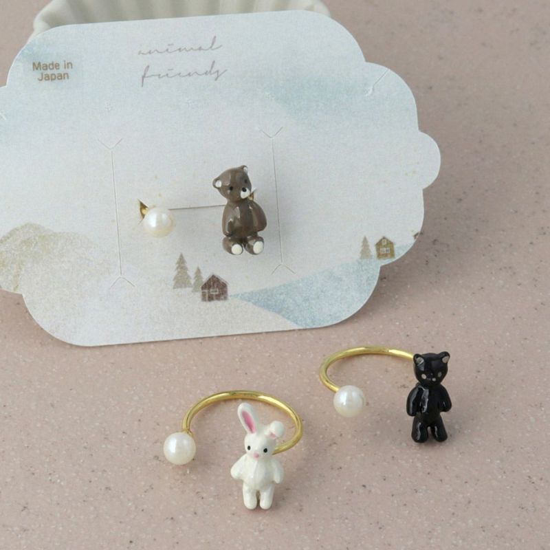 リング くま うさぎ ねこ パール フリーサイズ 指輪 – OSEWAYA