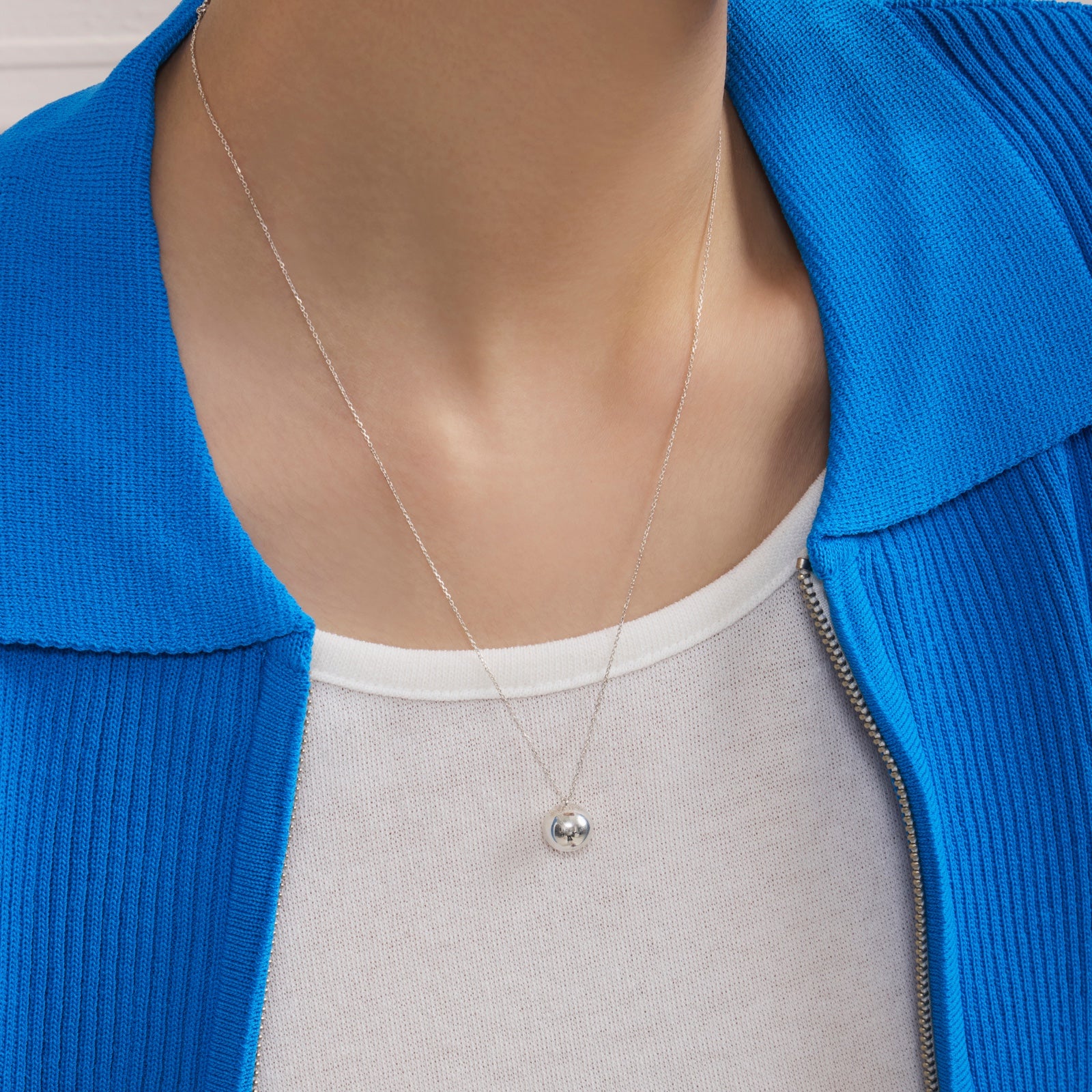 シルバー ベーシック ボール ペンダント ネックレス / Silver Basic
