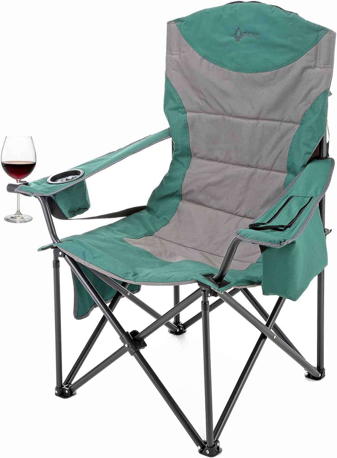 XXL Folding Padded Camping Chair w/Cup & Wine Holder – Arrowhead