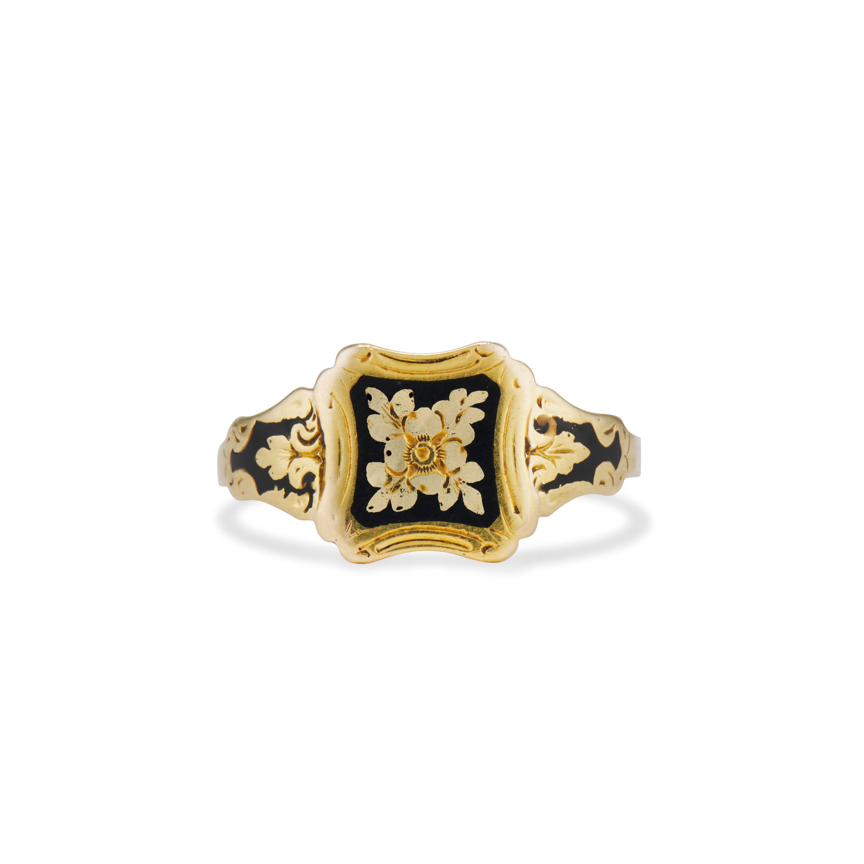 Enamel Flower Mourning Ring – Ashley Zhang Jewelry