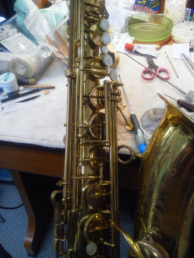 Unison テナーサックス タンポ交換（4年前） 倉庫整理、サックス