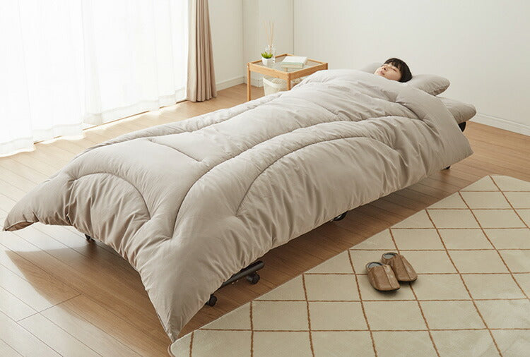 布団セット 5点 セミシングル 折りたたみベッド対応 枕カバー&収納