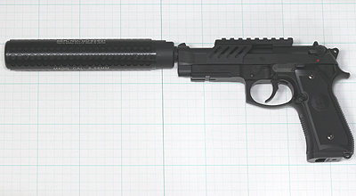 電拳 サイレンサー装着写真の紹介 電動ハンドガン M9A1編