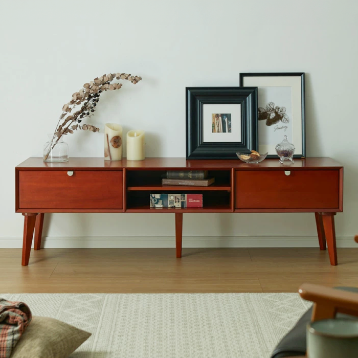 テレビ台 幅150cm 北欧 ヴィンテージ マホガニー材 完成品 収納家具