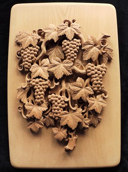 木彫「葡萄の彫刻」 | 木彫り彫刻制作 越前彫刻工房