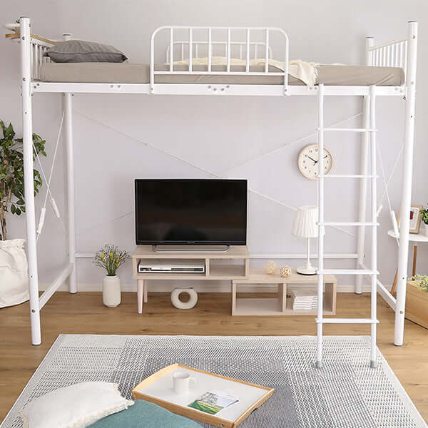 ロフトベッド ロータイプ 棚付き ハイタイプ はしご シングル 高さ調整