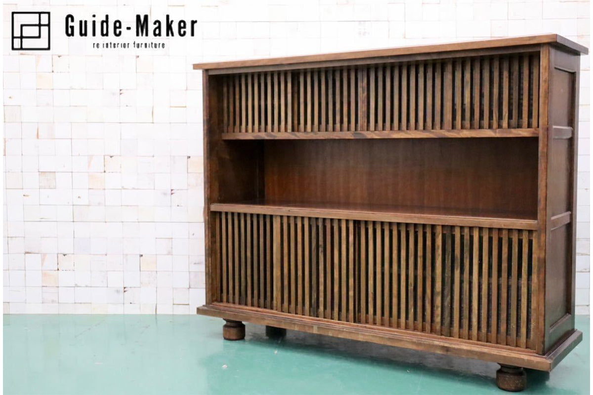 GMFT338○九州民芸家具 サイドボード 飾り棚 リビングボード 食器棚