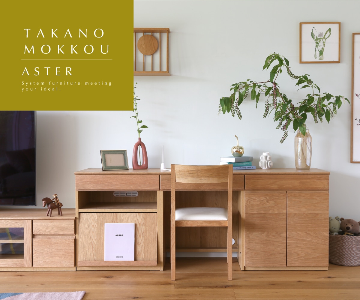 ASTER DESK SET1 90天板 + 30キャビネット (左開き・右開き) + 60