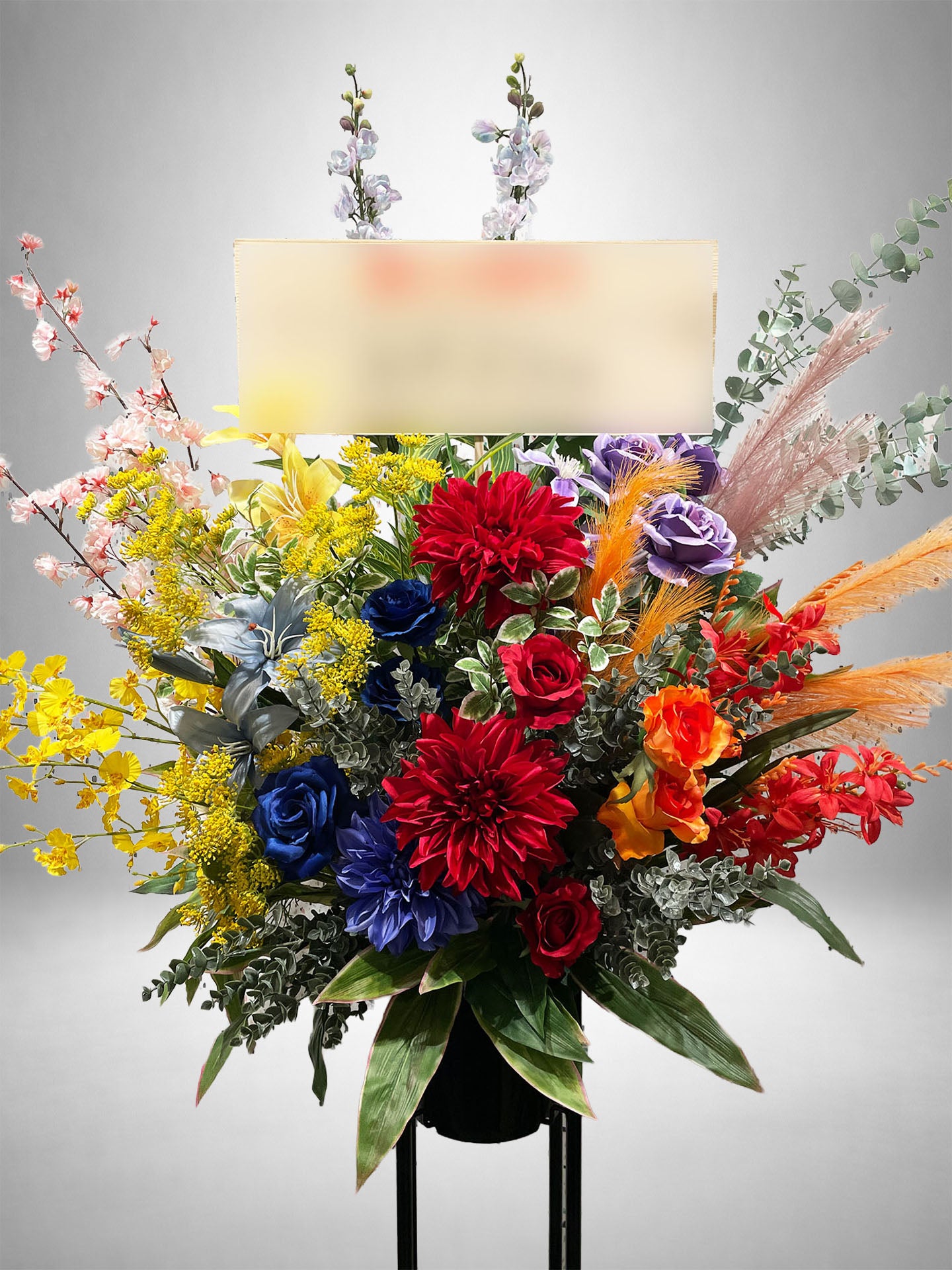 Re:Bloom] レッドダリアとブルーローズの華やぎスタンド花 – HANA