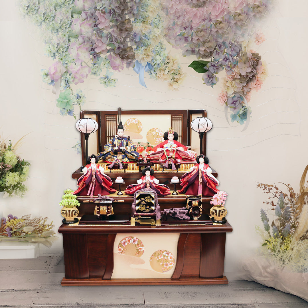 お値段お値打ち〜 三段(五人)飾りの雛人形｜3段(5人) 飾り ひな祭りの