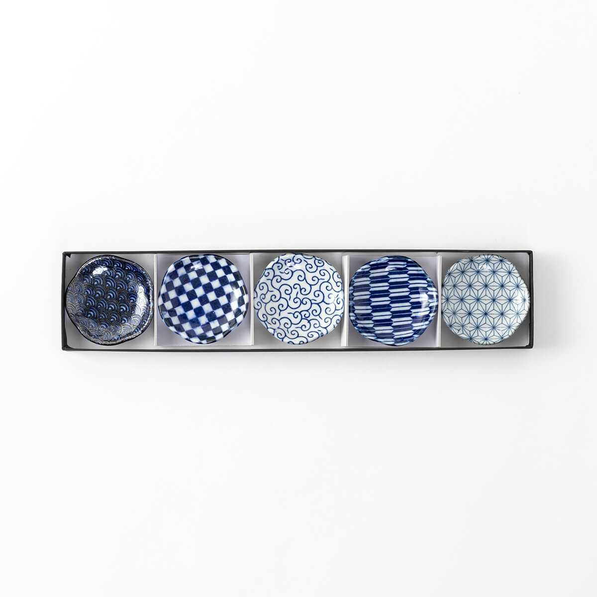 箱入り豆皿5色セット藍