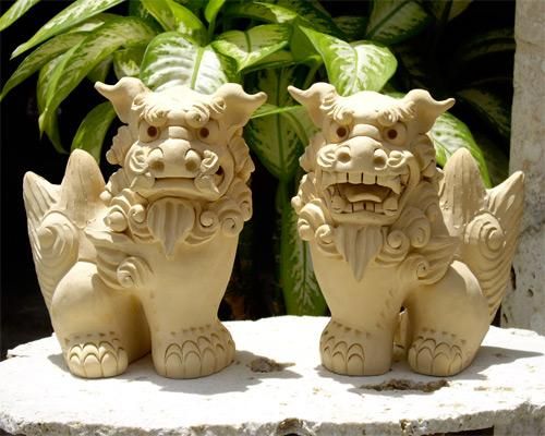 A6門柱シーサー（白土） - シーサー工房 ネットショップ