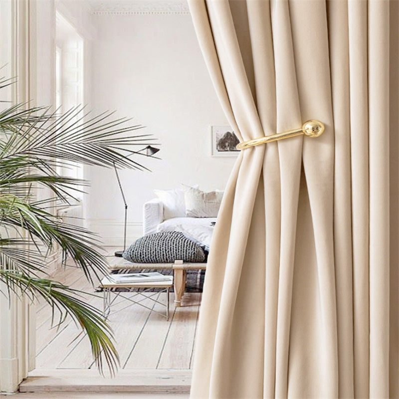 INDOORPLUS公式 | カーテン リビング 遮光 ミルクティー色 ベルベット