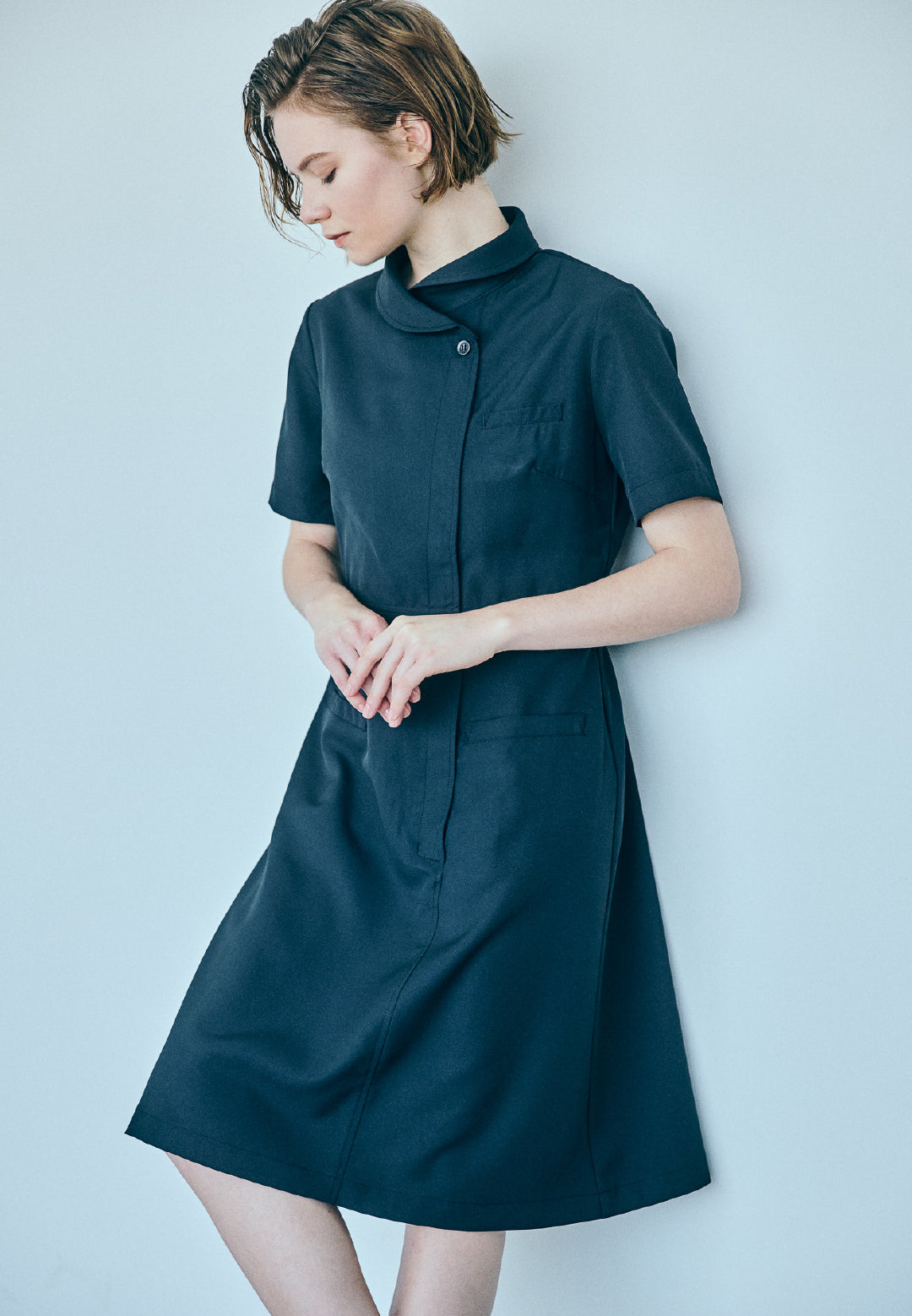 ワンピース ダイアゴナル ショールカラー 66-896302(JS1002