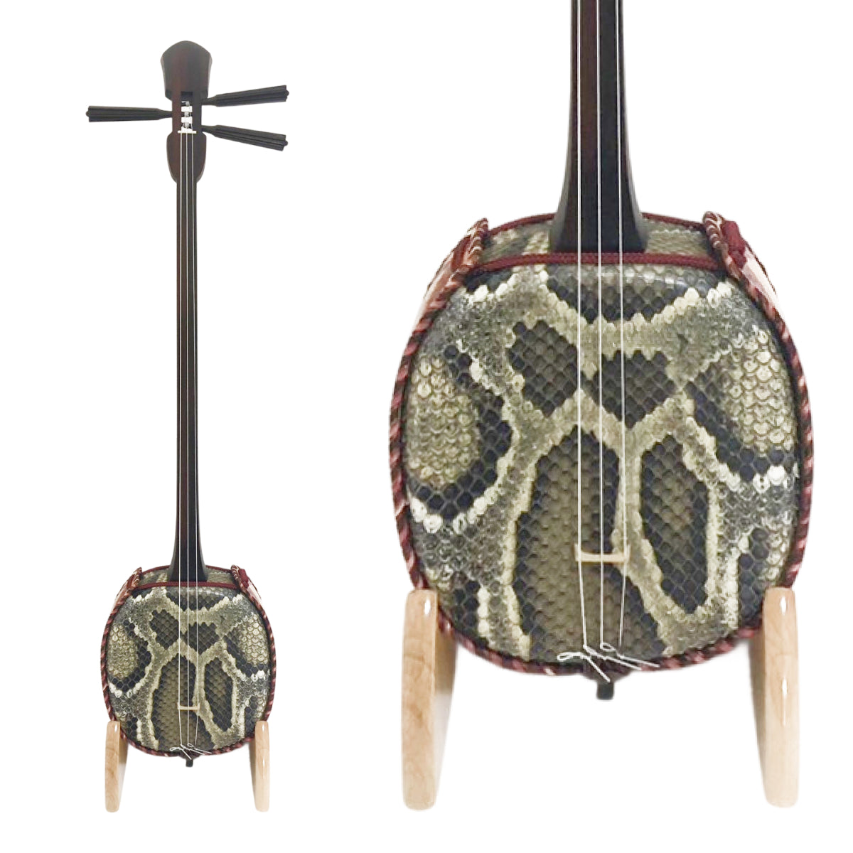 KS-200 与那城型 黒檀(カマゴン) 上等本張り KSレザーカービング 黒木