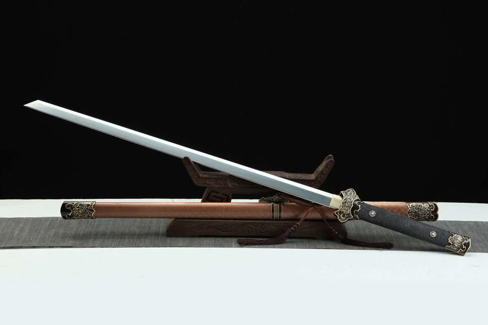 紫铜鞘—倾国牡丹唐刀（做旧款）。 - 龙泉刀剑网_传统宝剑_手工菜刀_