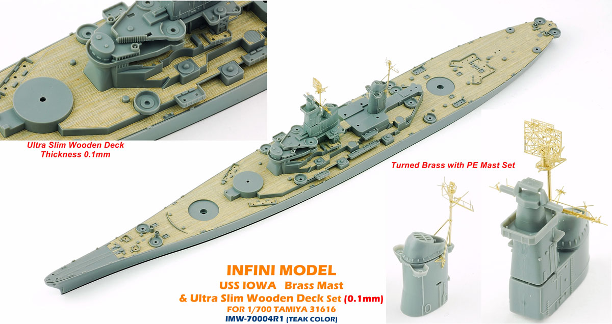 IMW7004 1/700 アメリカ海軍 戦艦 アイオワ(T社)用 木製甲板 – ピット