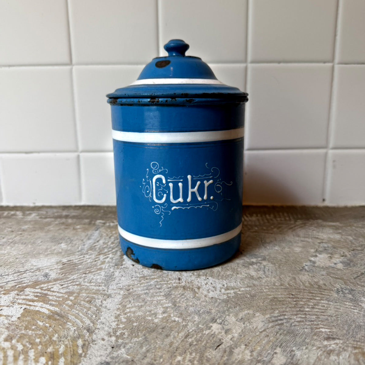 Vintage Canister Planter｛F-009017｝ビンテージホーロー, ビンテージ