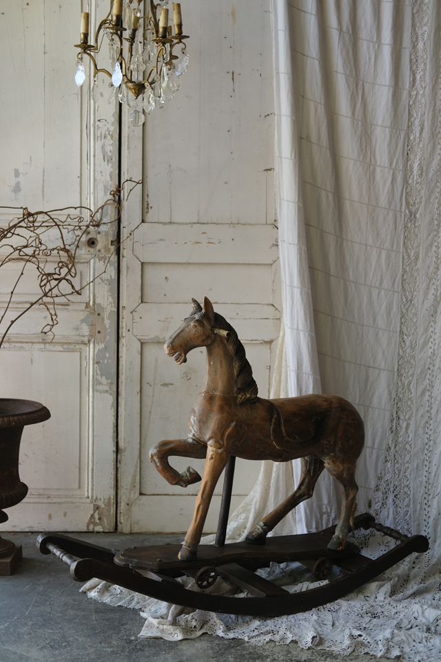 E42 フランス アンティーク 木馬 ロッキングホース