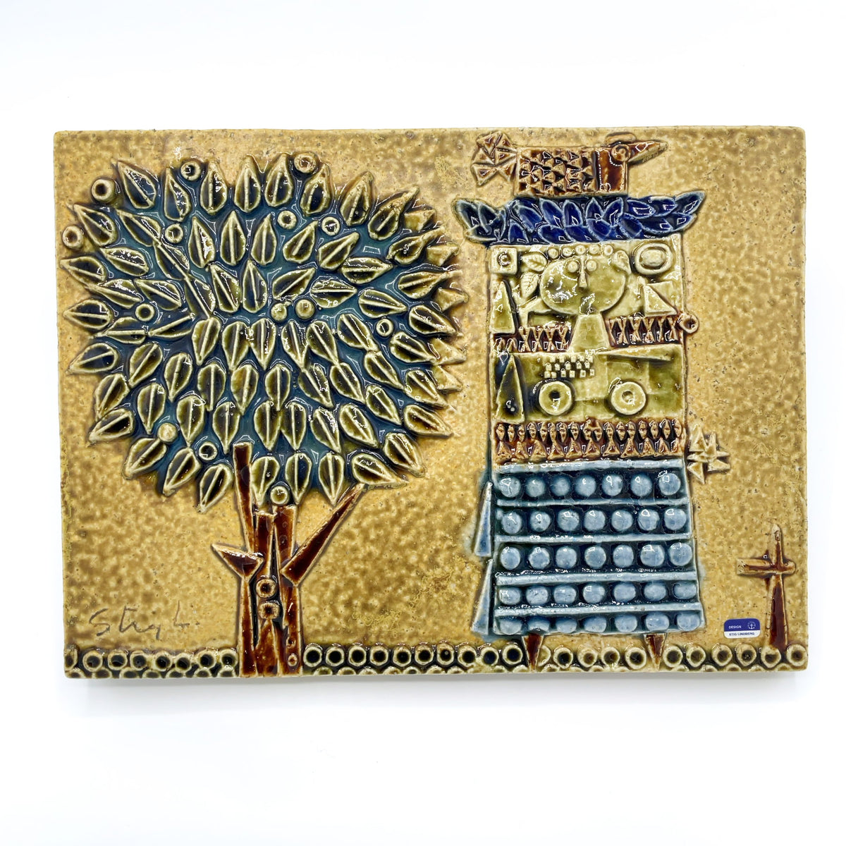 北欧 ヴィンテージ スティグ・リンドベリ 陶板 グスタフスベリ 勤続25