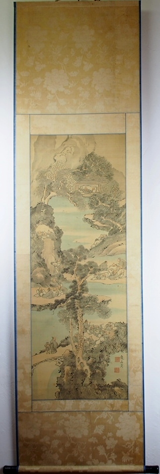 骨董水妖｜池大雅筆 蘭亭曲水図