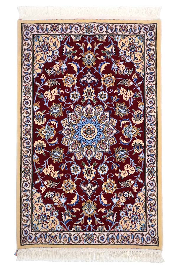 ペルシャ絨毯 ナイン産 ウール 約55cm x 85cm｜SATHI RUGS