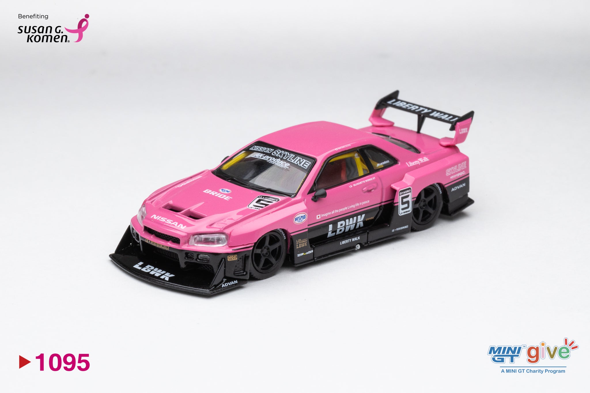 DiecastTalk X MiniGT Give 1/64 Nissan LB-ER34 Pink (PRE-SALE)