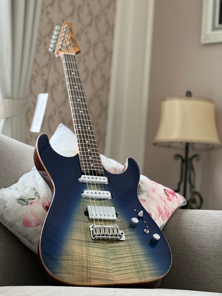 Soloking MS-1 Custom 22 HSS Flat Top with Rosewood FB in Blue