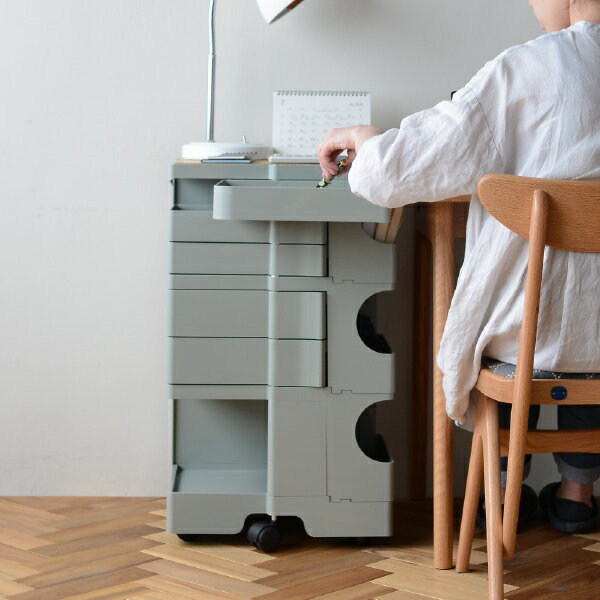 □限定□ ボビーワゴン 3段5トレイ ユーコングレー【収納ワゴン