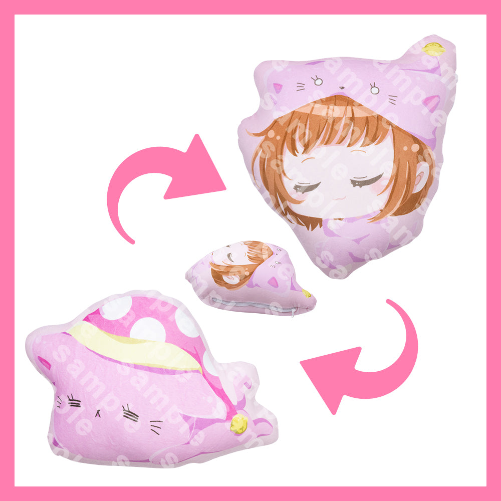 おやすみちろぴの ぴの＆ネコちゃんのリバーシブルクッション（ネコ