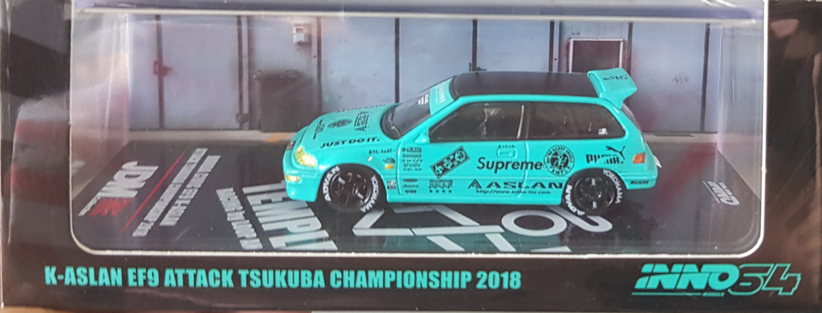 1:64 Inno64 Honda Civic EF9 K-Aslan Attack Tsukuba Championship