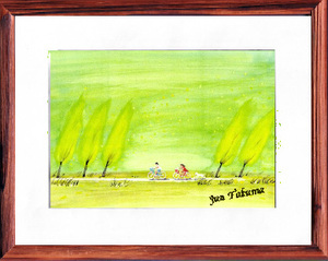 寒さに一輪の さざんか 塗り絵で: 塗り絵で癒し 風景画 花の絵