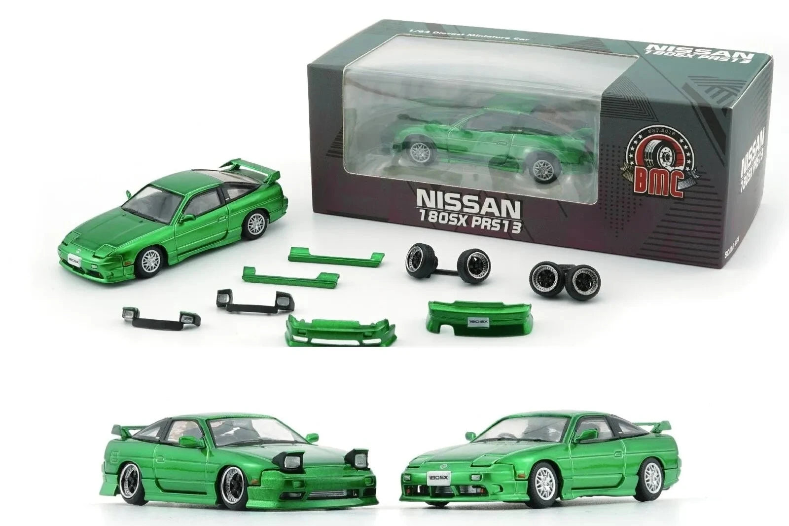 BM CREATIONS 1:64 Nissan Silvia 180SX – Metallic Green (RHD