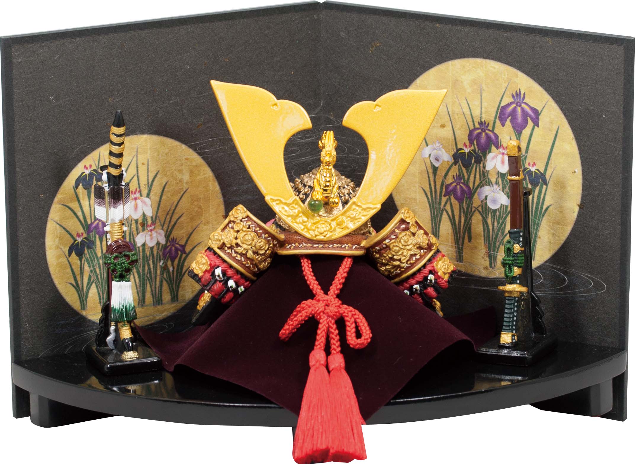 兜大赤 弓太刀付扇台飾り【丹青堂製】 商品詳細 丹青堂｜書道用品