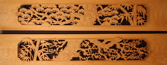 彫刻欄間の高原銘木店 ＞ 200-299 ＞ 0276 松竹梅 6尺×1.1尺×2寸 特上