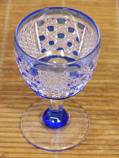 松添春義作 色被クリスタル（切子） 食前酒 【器道楽】