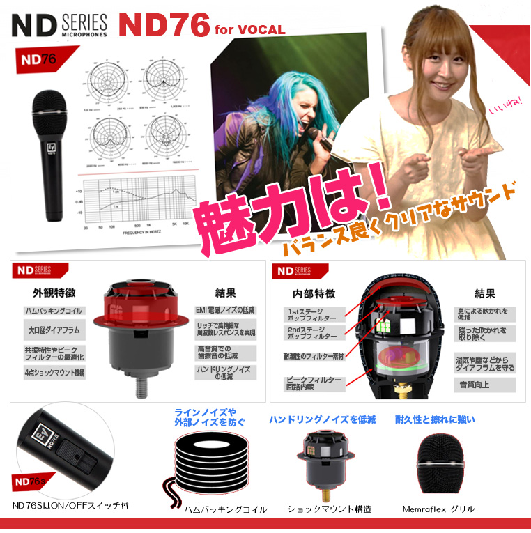 Electro-Voice EV エレクトロボイス ND76 ◇ ダイナミックマイク 送料