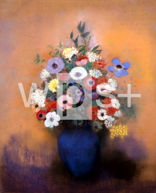 REDON Odilon｜青い花瓶のアネモネとリラ - 美術 | wps+（ワールド