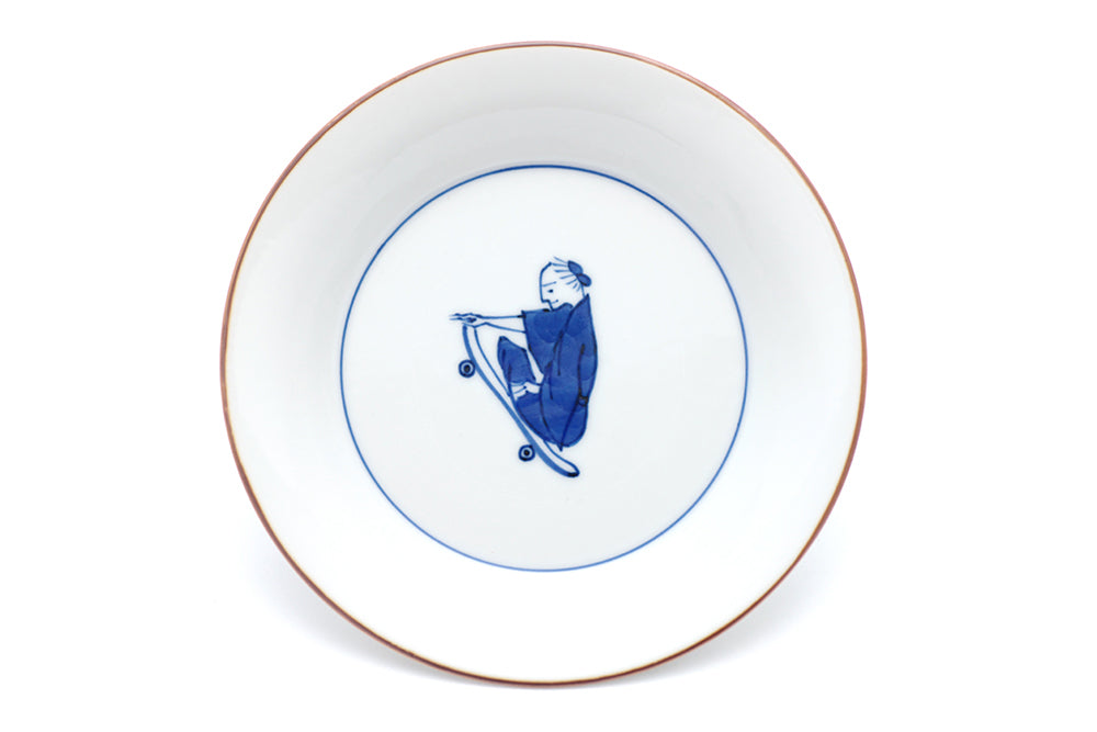 五寸平皿 笛吹 スケボー – 上出長右衛門窯オンラインショップ