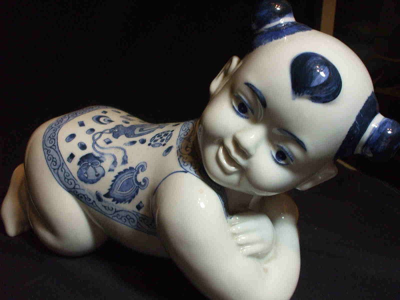 唐子の陶枕 中国陶磁器