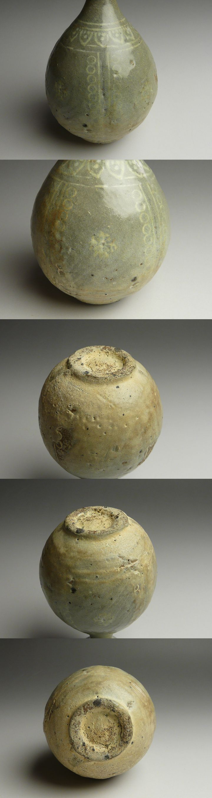 古美術 猫 - 李朝青磁象嵌三島徳利 | 古美術品専門サイト fufufufu.com