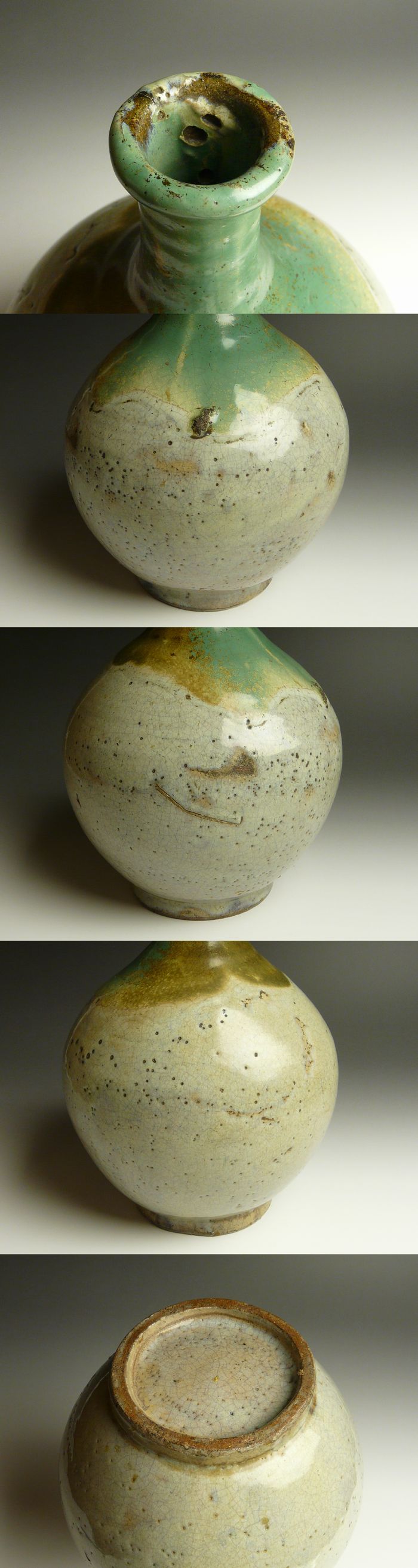 古美術 猫 - 松代焼白掛銅釉徳利 | 古美術品専門サイト fufufufu.com