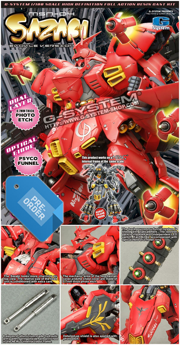 Pre-Order! G-System 1/100 MSN-04 Sazabi Evolve Version 2.0: Full