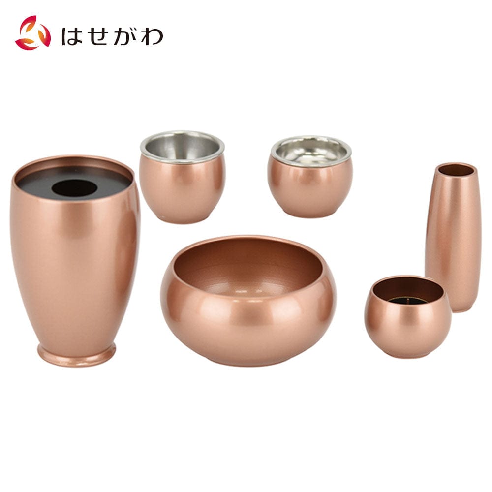 六具足 彩り 丸型 橙 | お仏壇のはせがわ公式通販