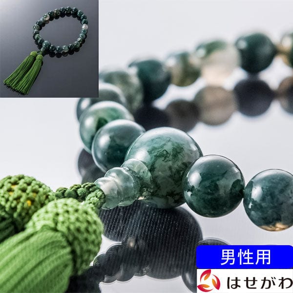 数珠 たまのお 青苔メノー12mm 緑 | お仏壇のはせがわ公式通販
